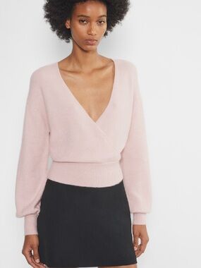 Aritzia Wilfred Softspoke Dear Wrap Sweater Cashmere Blend
